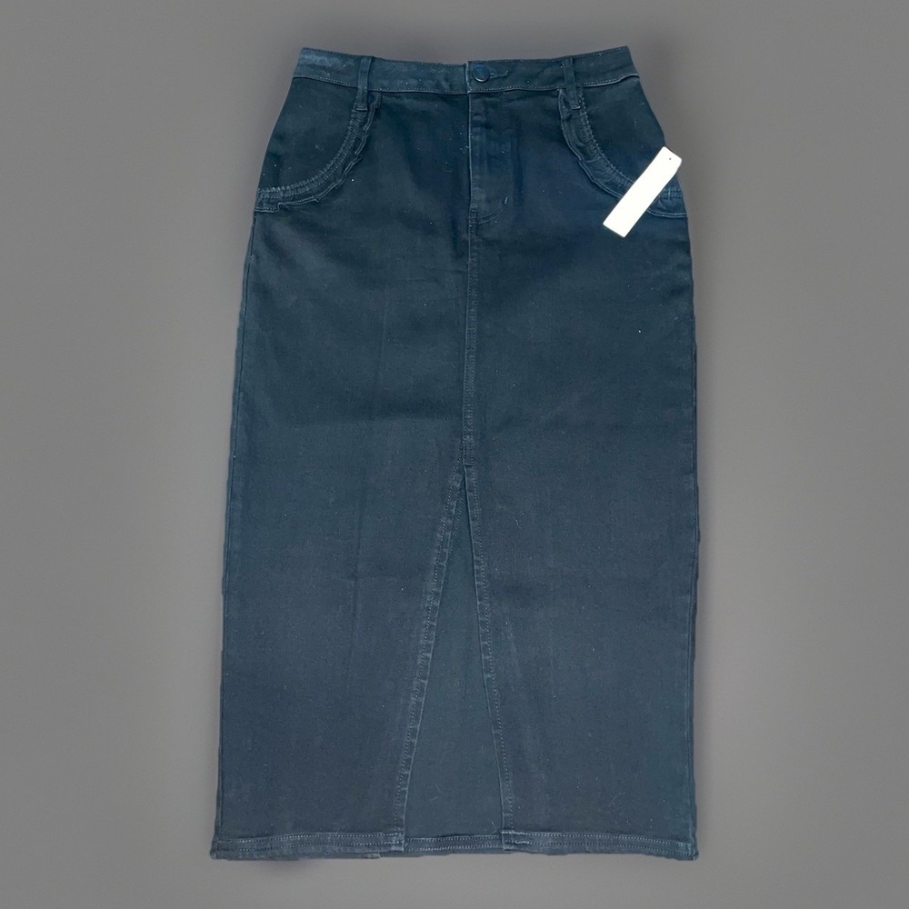 Venus Black Denim Slit Skirt Womens Size 4 NWT